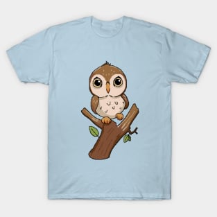 Cute owl hanging on a branch T-Shirt